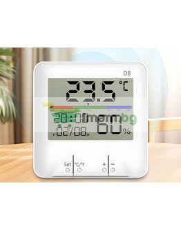 Термометър часовник LCD метеорологична станция с хигрометър